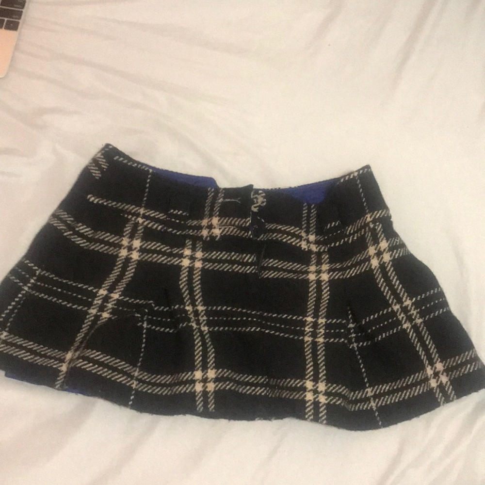 School girl plaid low waist mini skirt